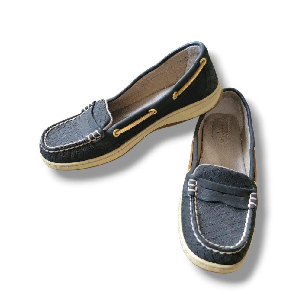✨️HP✨️Sperry | Classic Top-Sider Black/Tan Songfish Loafer Boat Shoes (US 7.5)